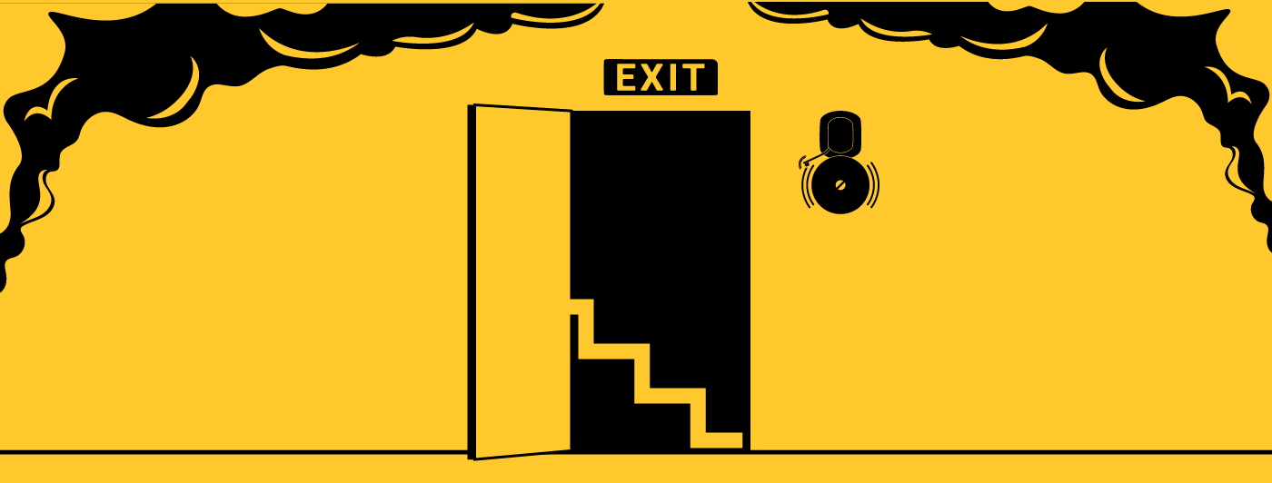 Evacuating exit