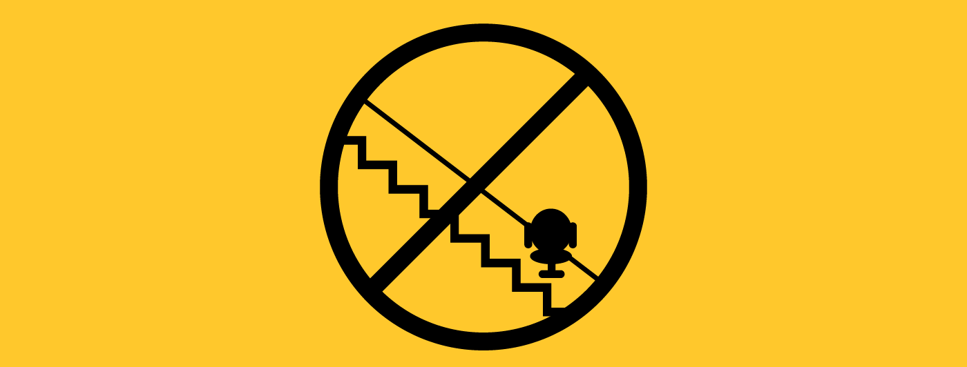 A do not sign in front of a stairlift